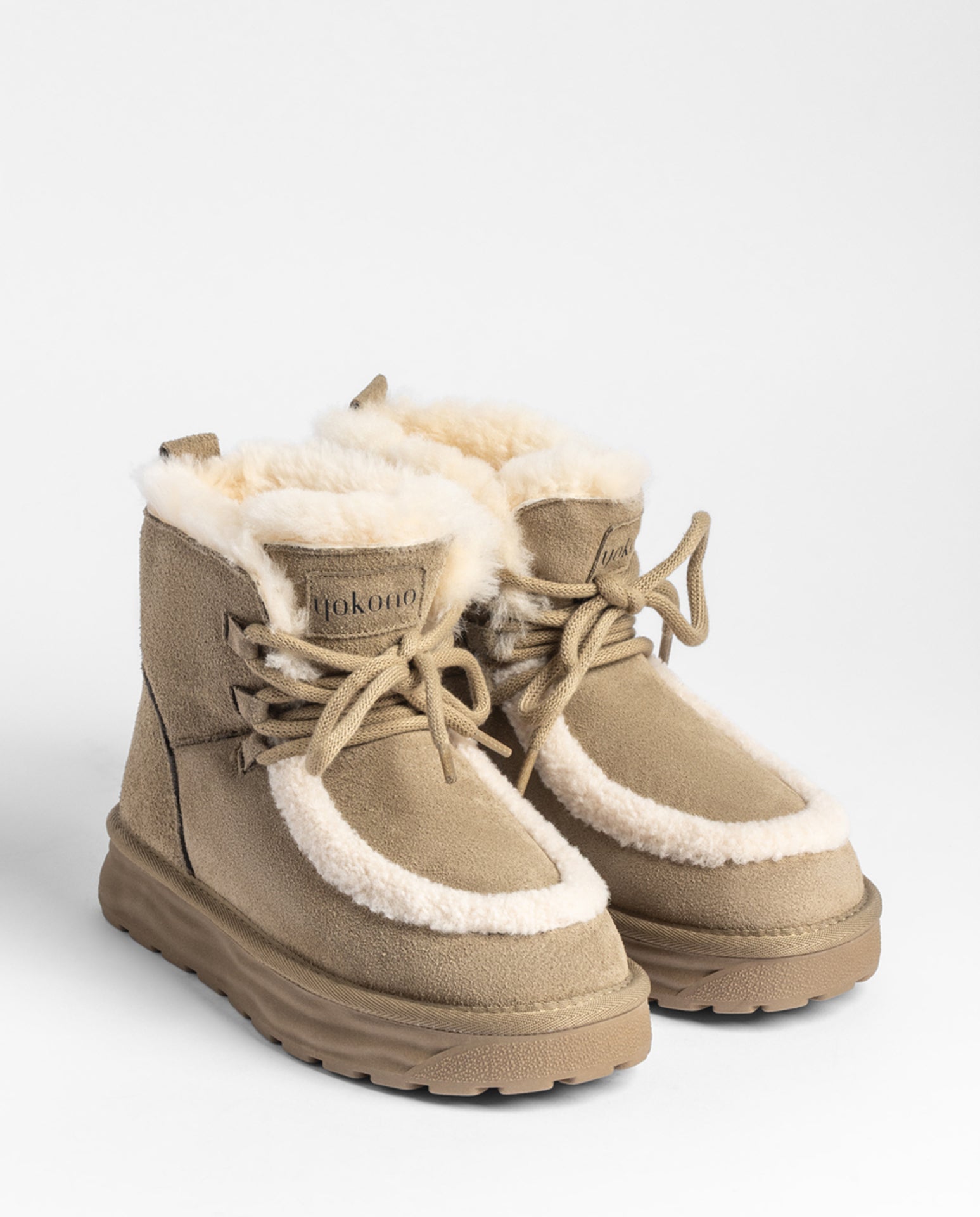 Yokono TUCA-260 stivaletti grigi in pelle con pelo