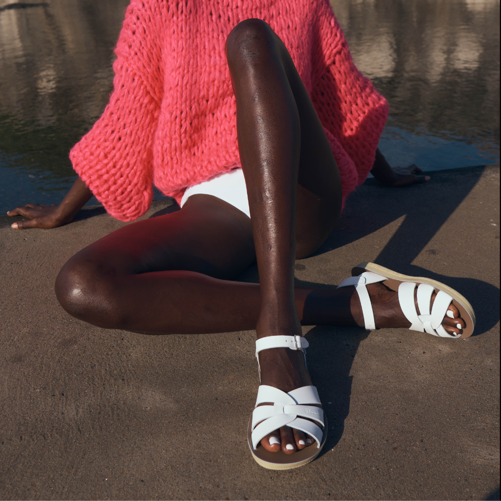Salt-Water Swimmer sandali donna bianchi in cuoio