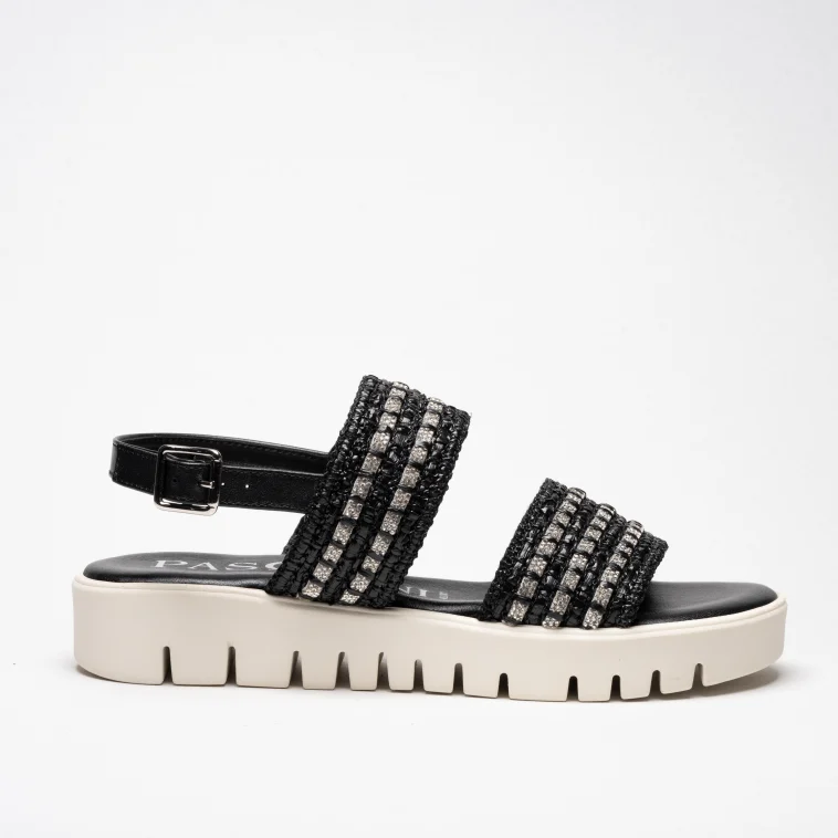 Pasquini City Chic Lisa sandalo nero con strass