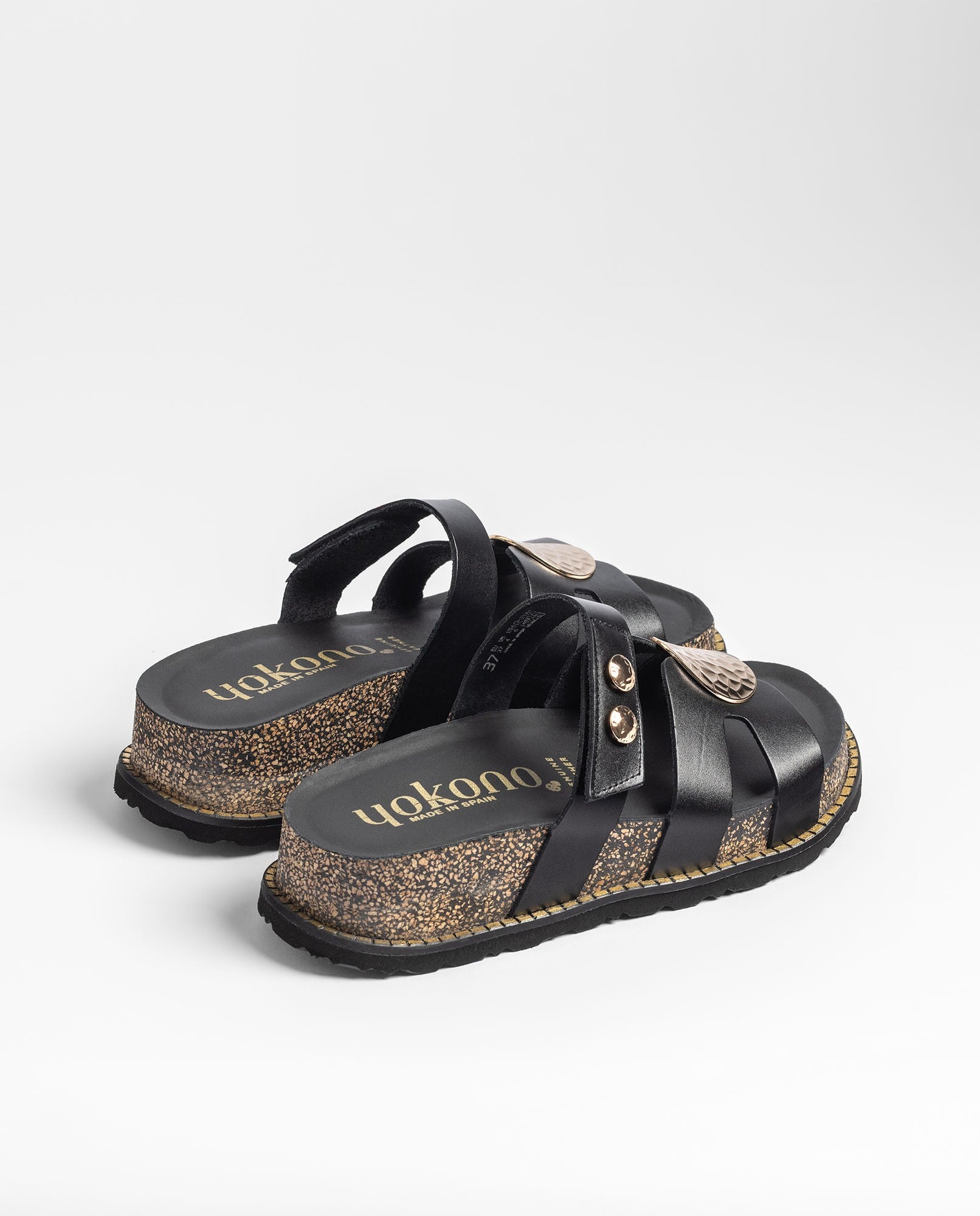 Yokono ALI-261 sandalo donna nero plateau sughero