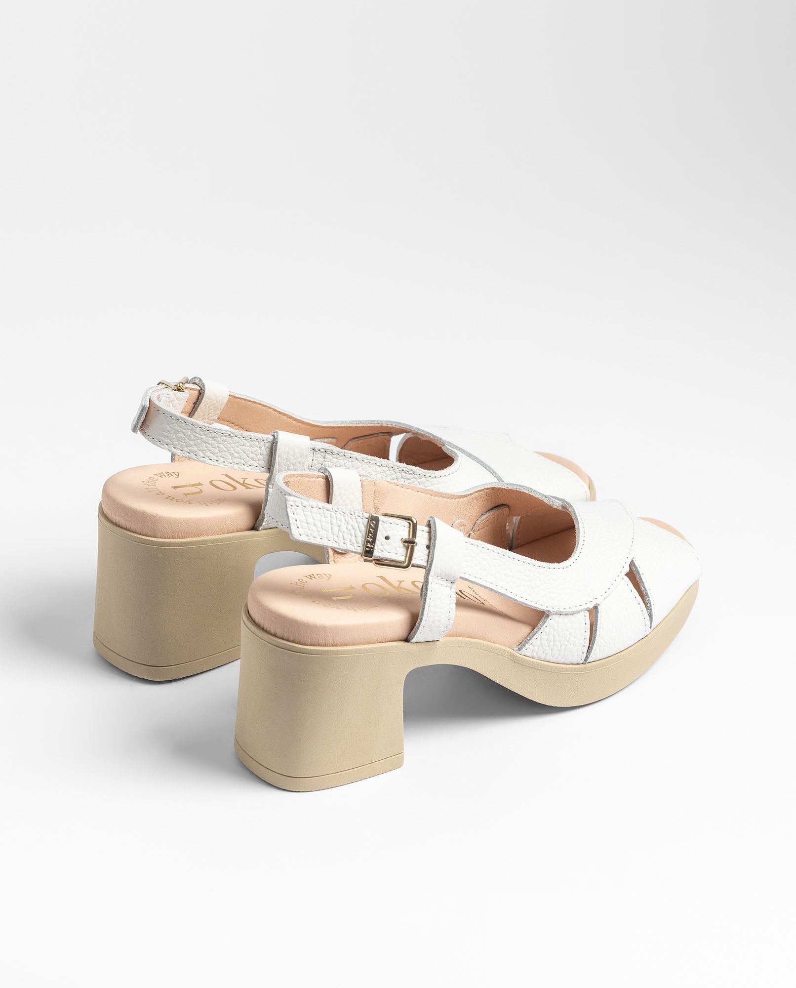 Yokono Blay-260 sandali con tacco donna bianco pelle