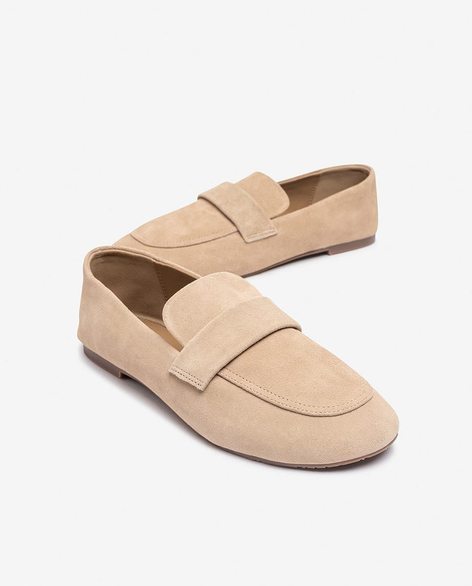 Yokono Tana-001 ballerine beige in camoscio