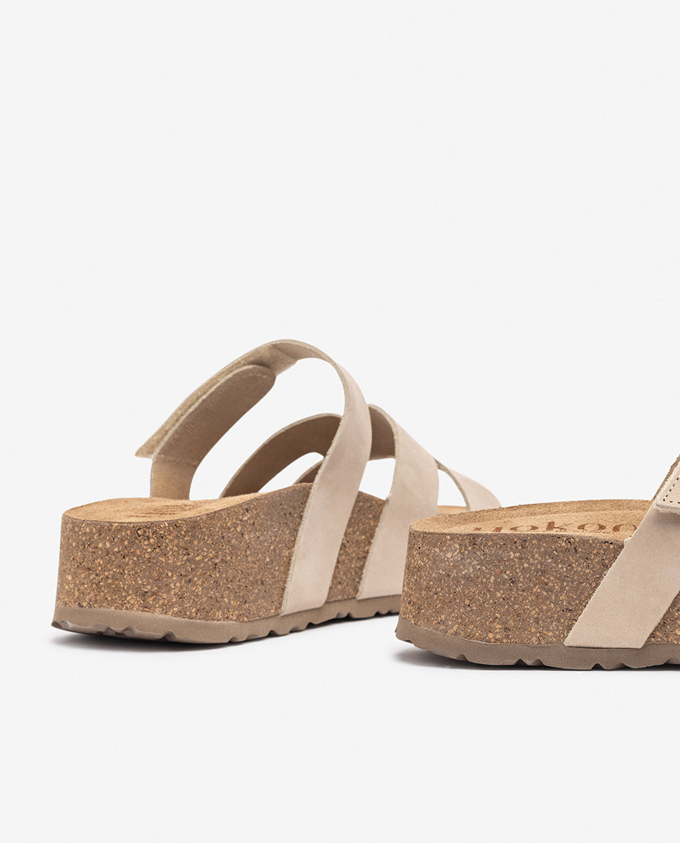 Yokono Wiwi-125 sandali plateau beige