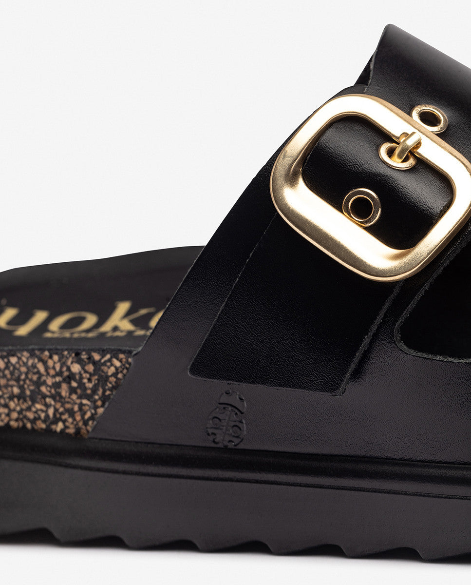 Yokono Tunez 130 sandali donna neri in pelle