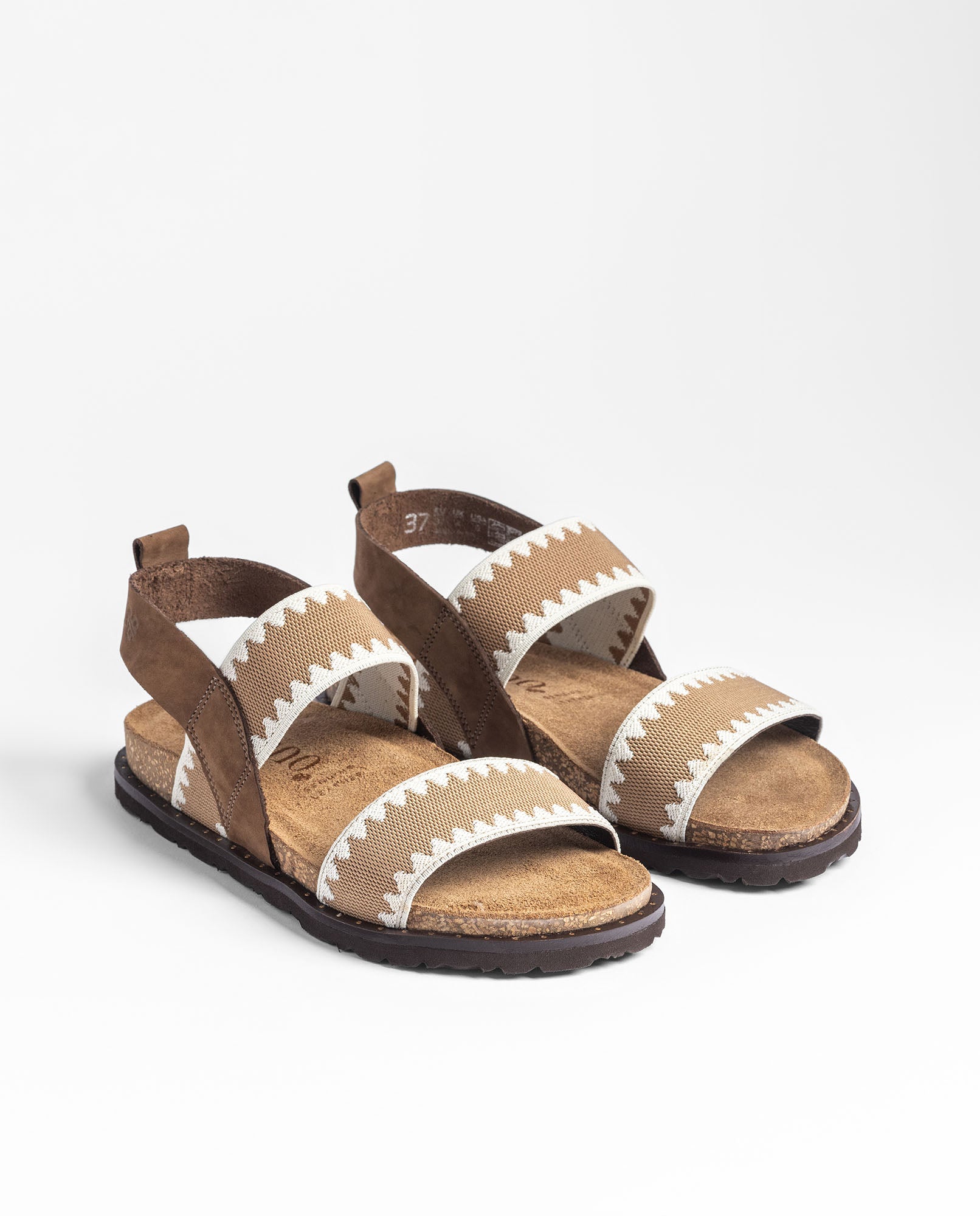 Yokono BOLUS-255 sandalo donna beige con ricamo