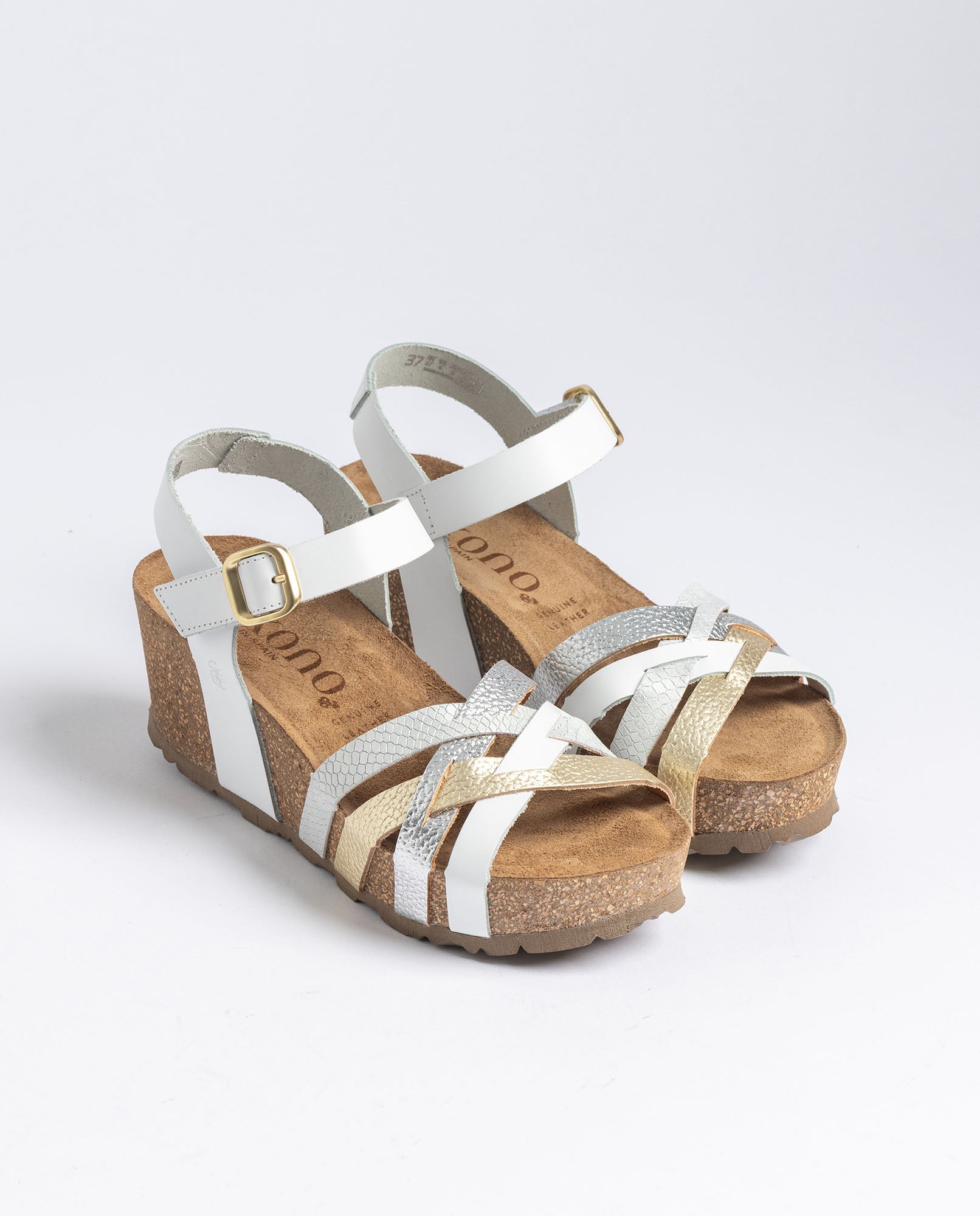 Yokono Bari-264 sandali zeppa donna oro in pelle