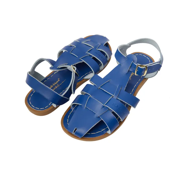 Salt-Water Shark sandali donna blu cobalto in cuoio chiuso