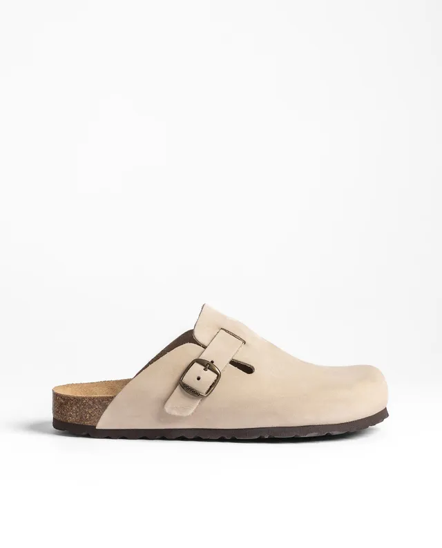 Yokono 599 zoccoli donna beige in pelle