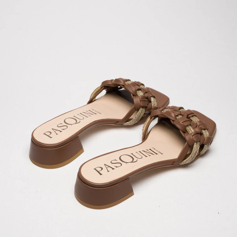 Pasquini Calzature Mia sabot marrone tacco 3,5 cm
