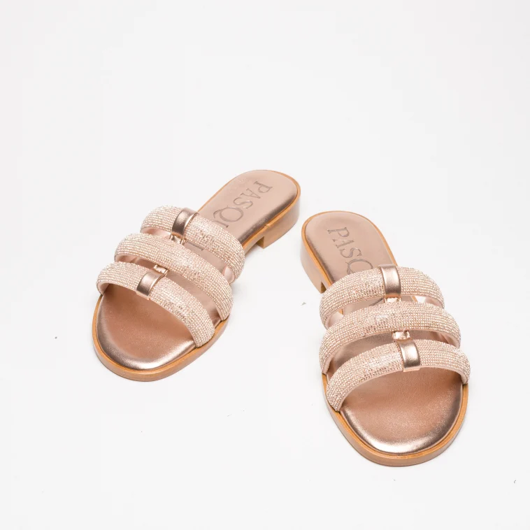 Pasquini Amalfi ciabatta beige con strass