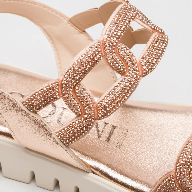 Pasquini Greta sandalo rame 3 cm strass