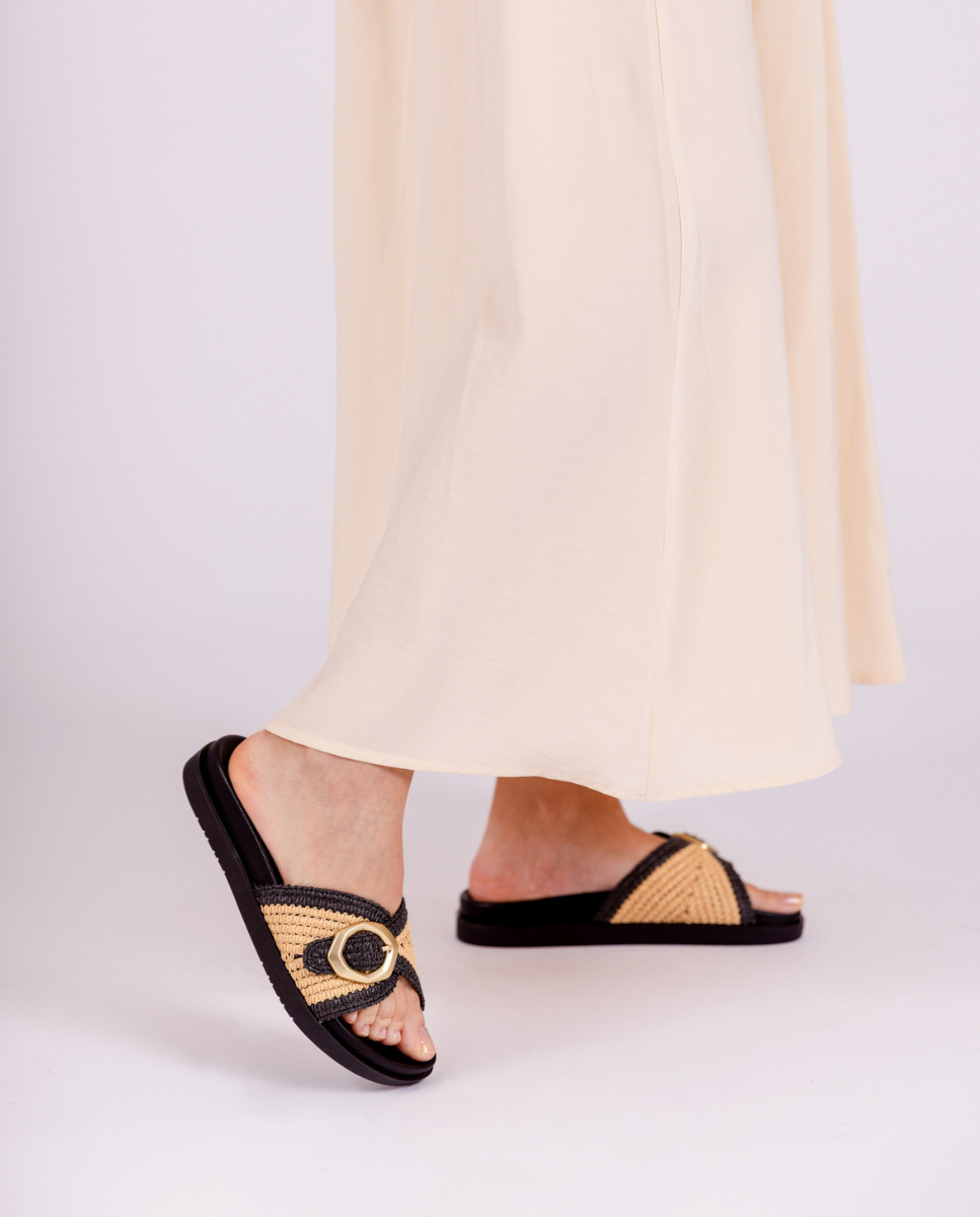 Yokono Morena 305 sandali bassi donna beige fibbia