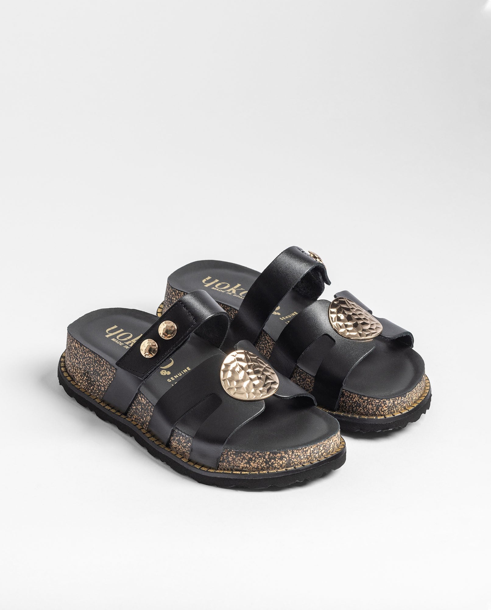 Yokono ALI-261 sandalo donna nero plateau sughero