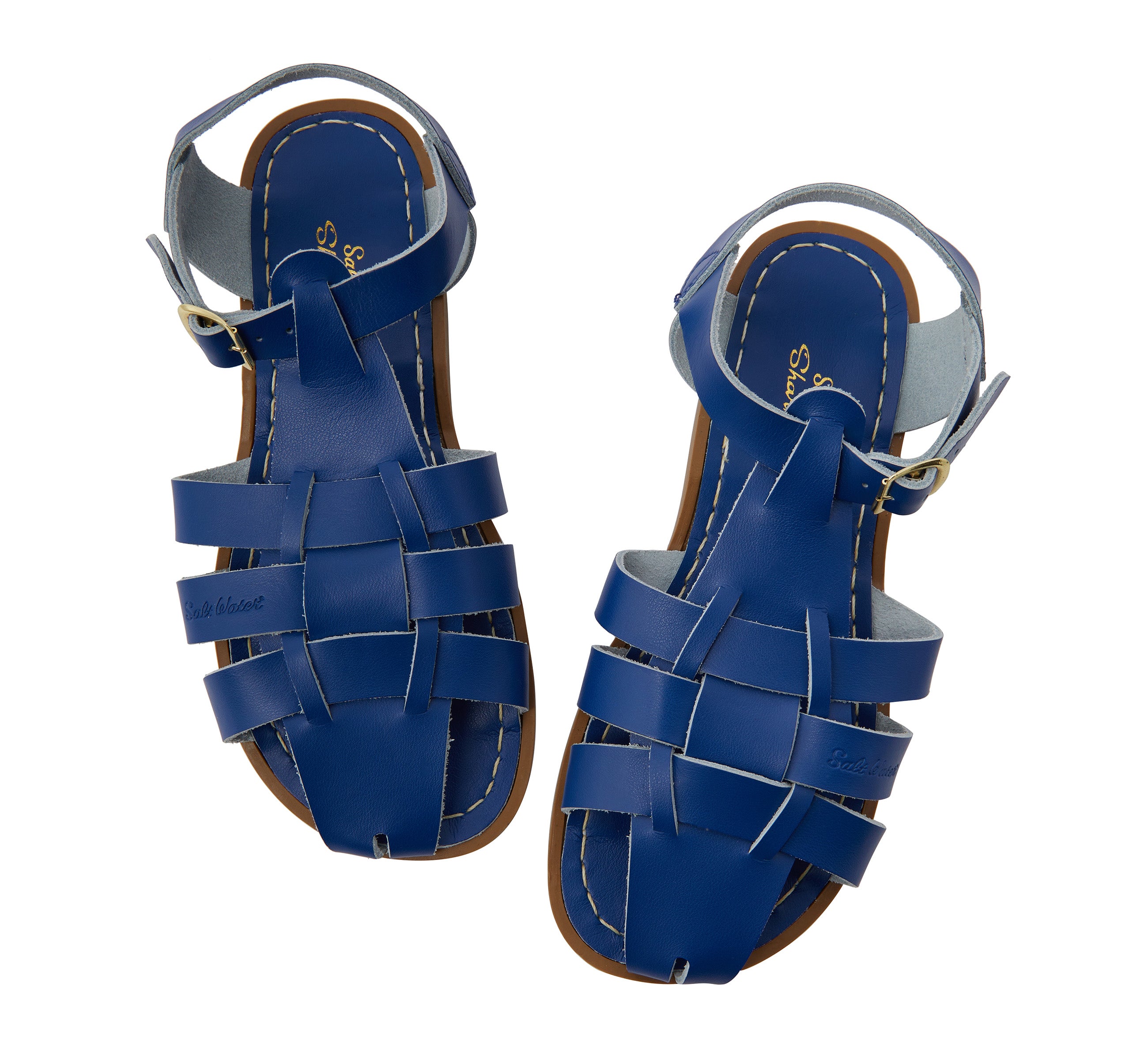 Salt-Water Shark sandali donna blu cobalto in cuoio chiuso