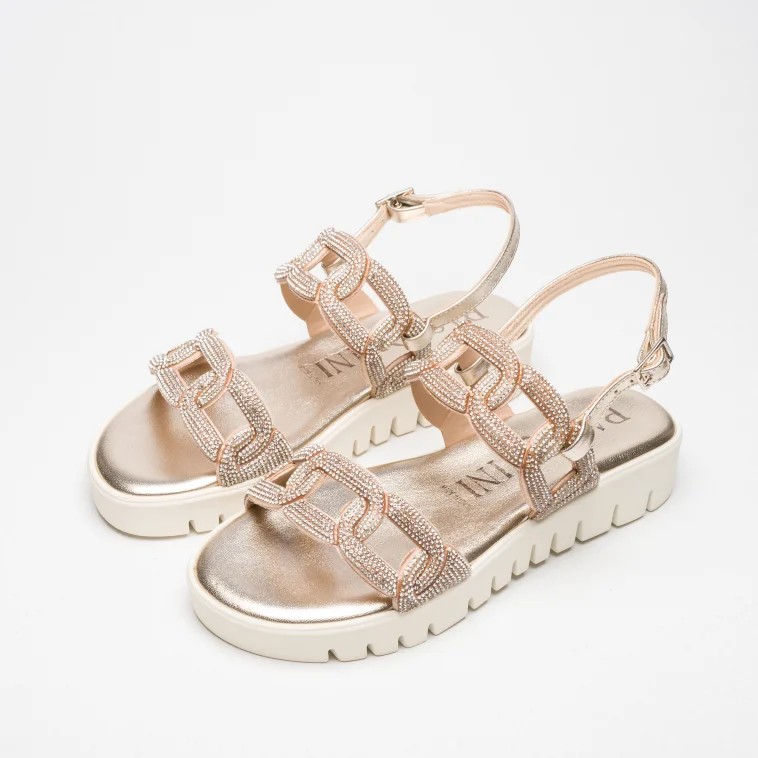 Pasquini Greta sandalo tortora con strass