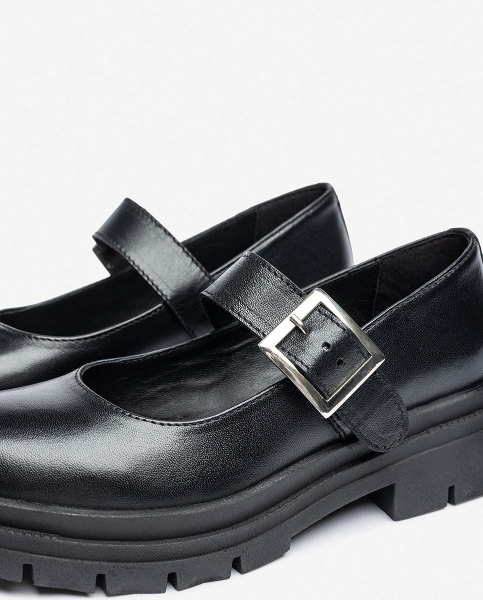 Yokono Cham-006 scarpe basse nere con fibbia