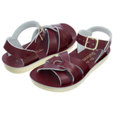 Salt-Water Swimmer bordeaux sandali bimba in cuoio