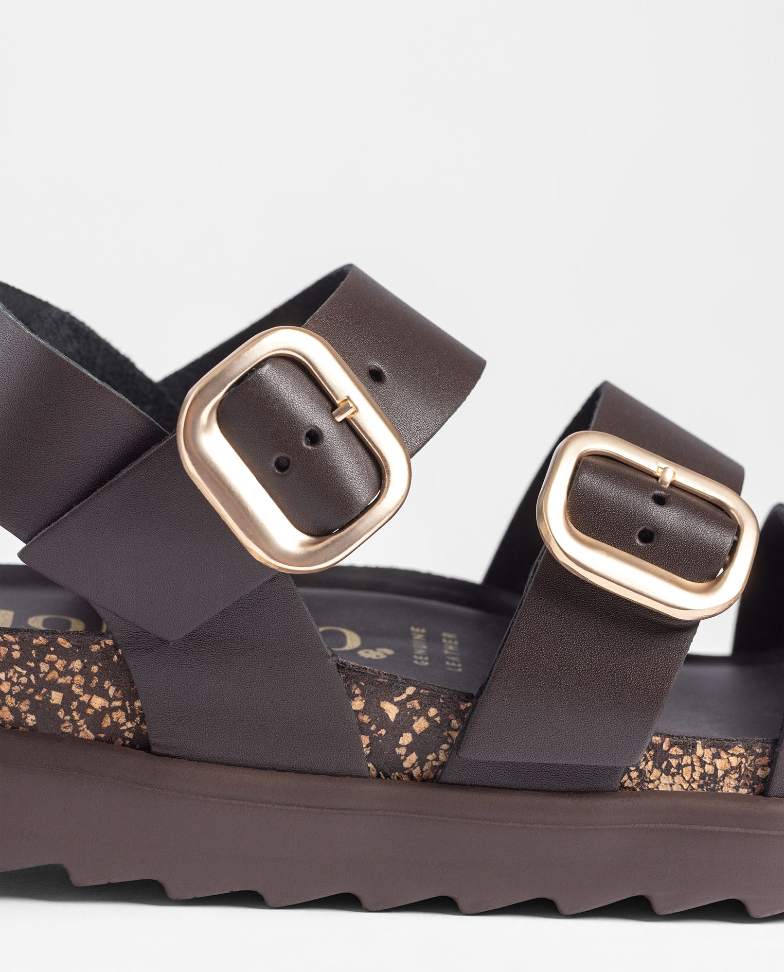 Yokono Tunez-127 sandali plateau marrone con fibbia