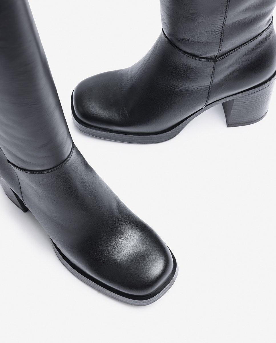 Yokono Kolin 008 stivali donna nero in cuoio