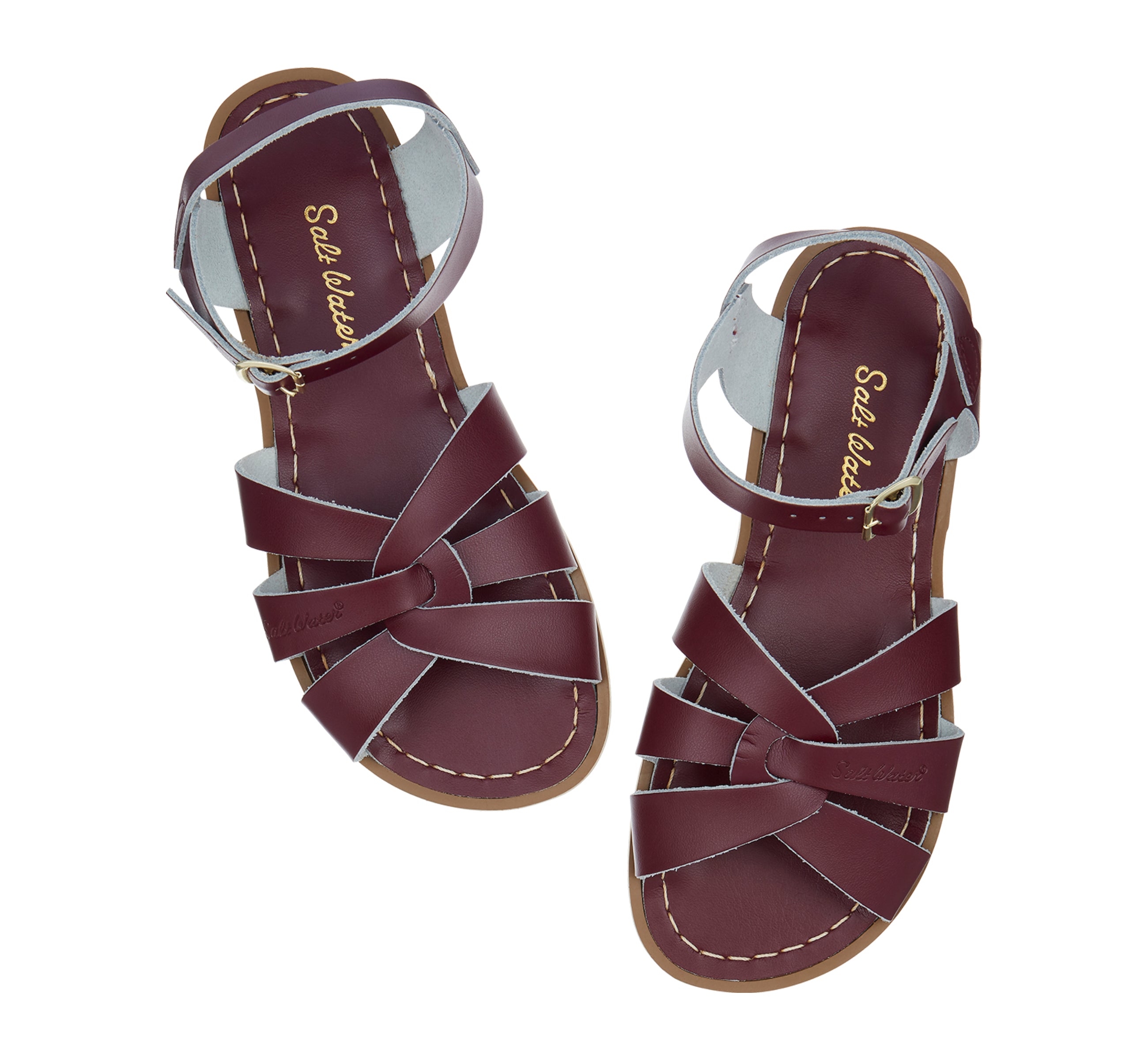 Salt-Water Original sandali bambino bordeaux claret in cuoio