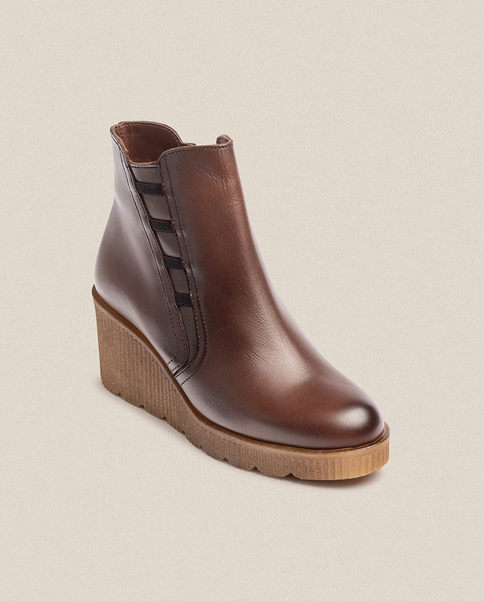 Yokono Madona 006 tronchetti donna marrone zeppa 6 cm