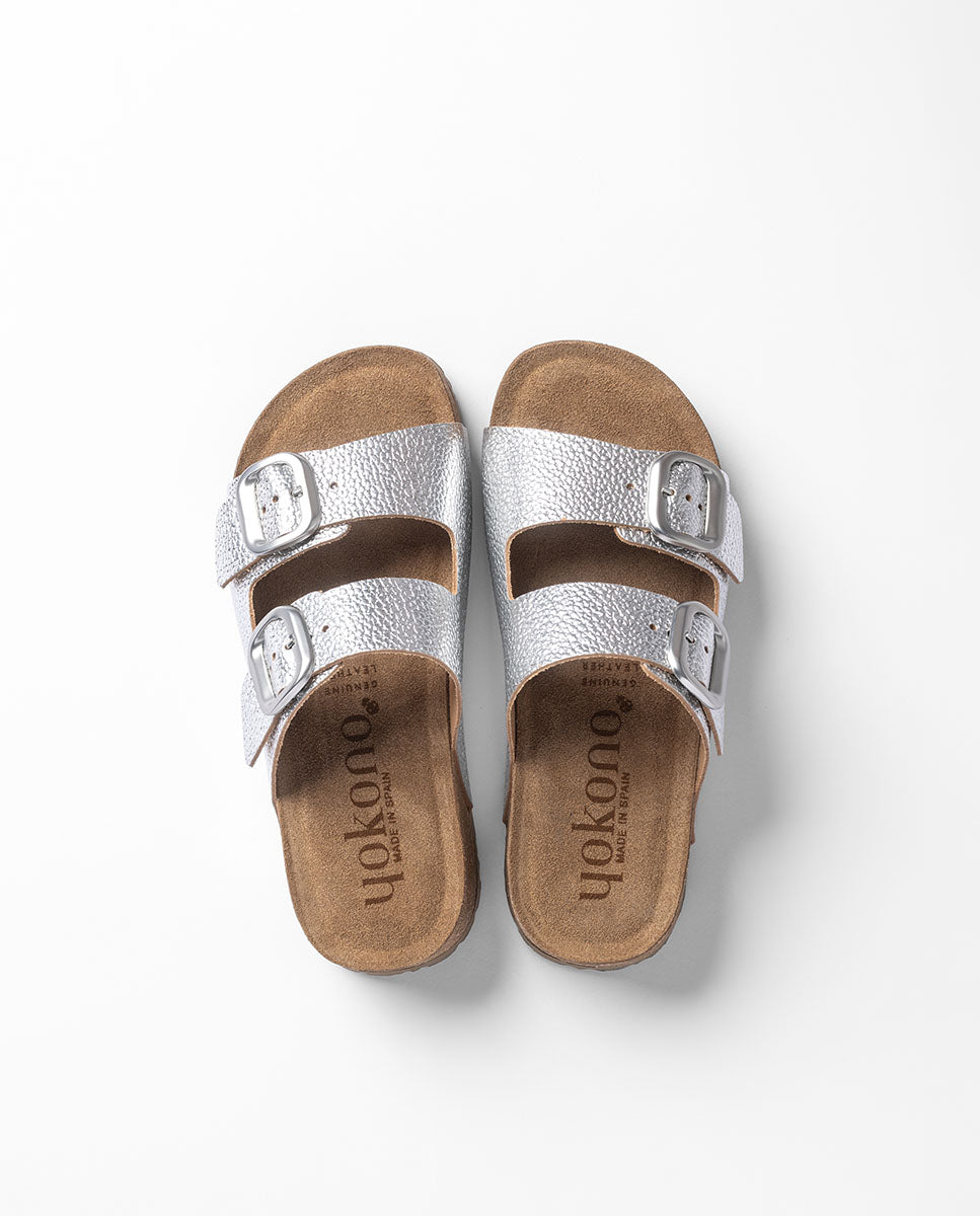 Yokono Wiwi-003 sandalo plateau donna argento