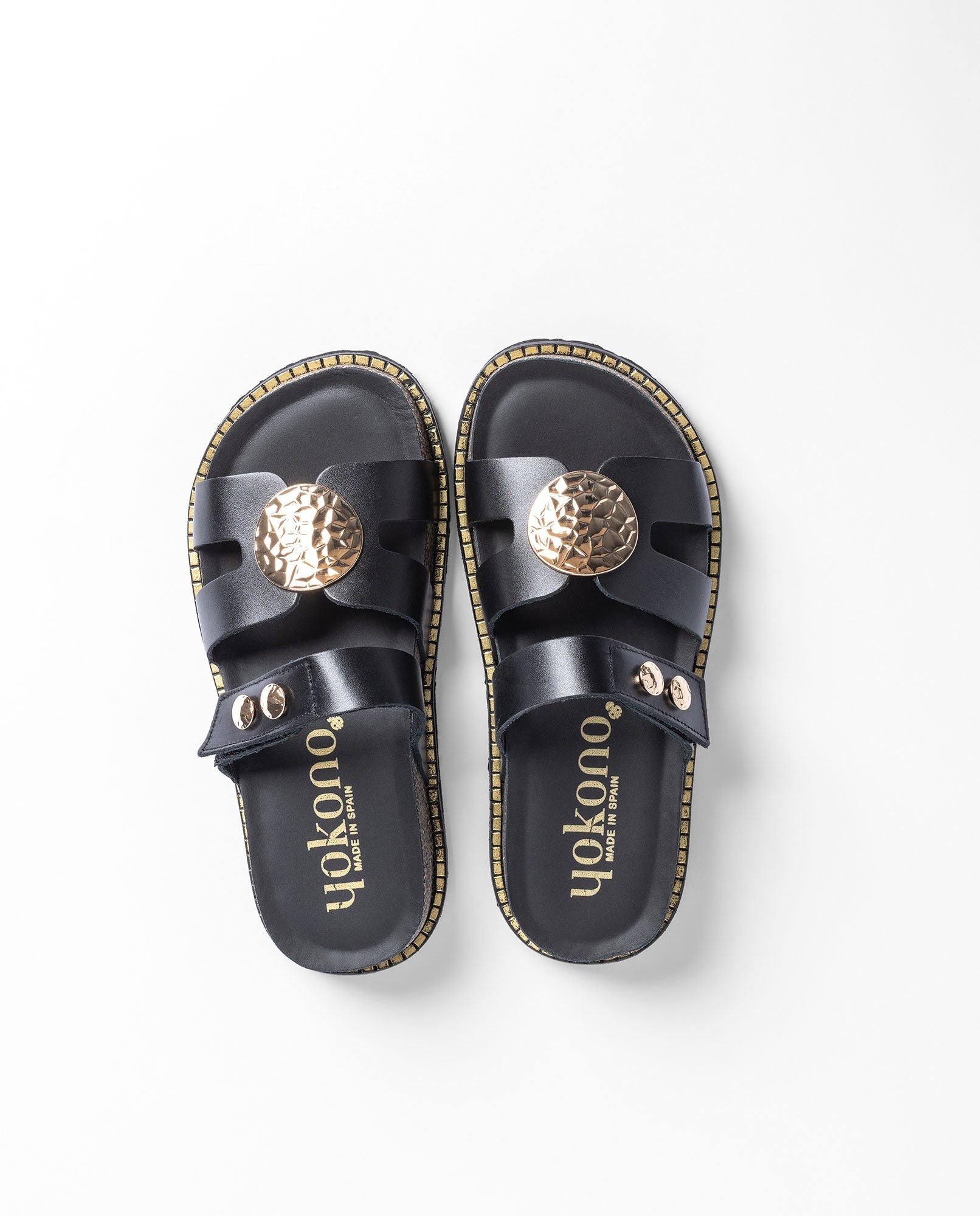 Yokono ALI-261 sandalo donna nero plateau sughero