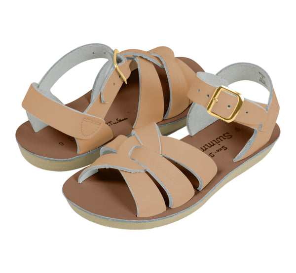 Salt-Water Sandals Swimmer sandali bimbo latte in cuoio