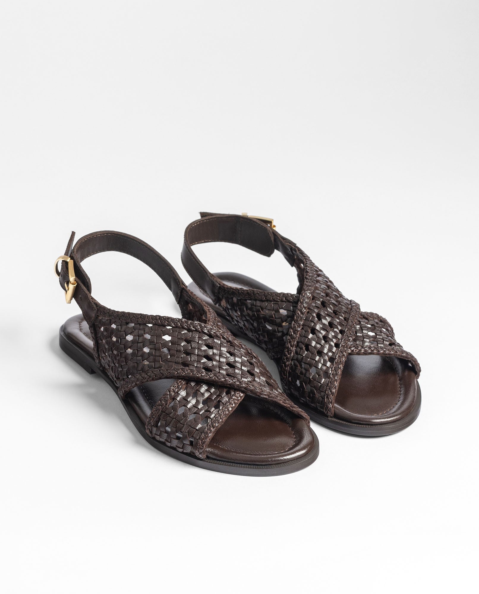 Yokono Cres-252 sandali bassi marrone scuro in pelle