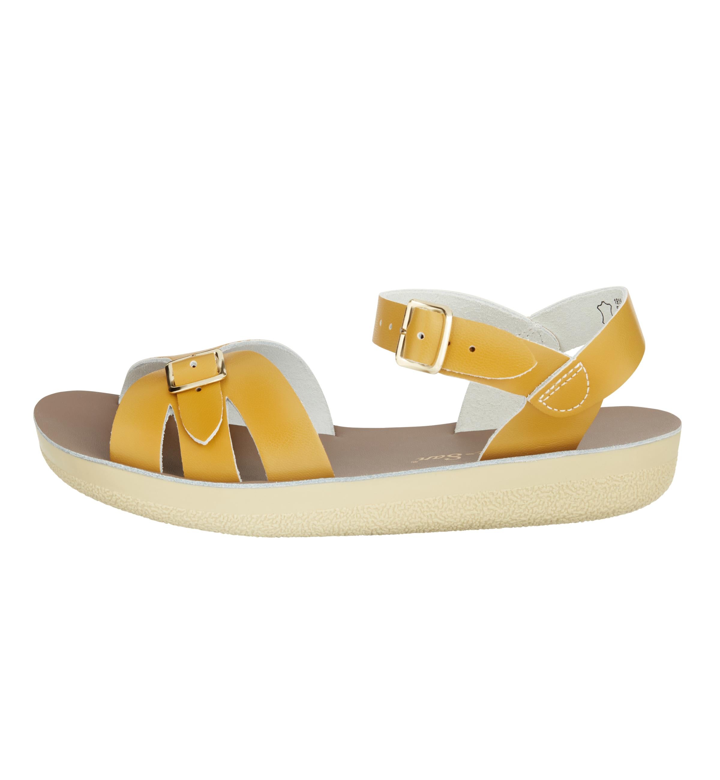 Salt-Water Boardwalk Mustard sandali donna in cuoio senape