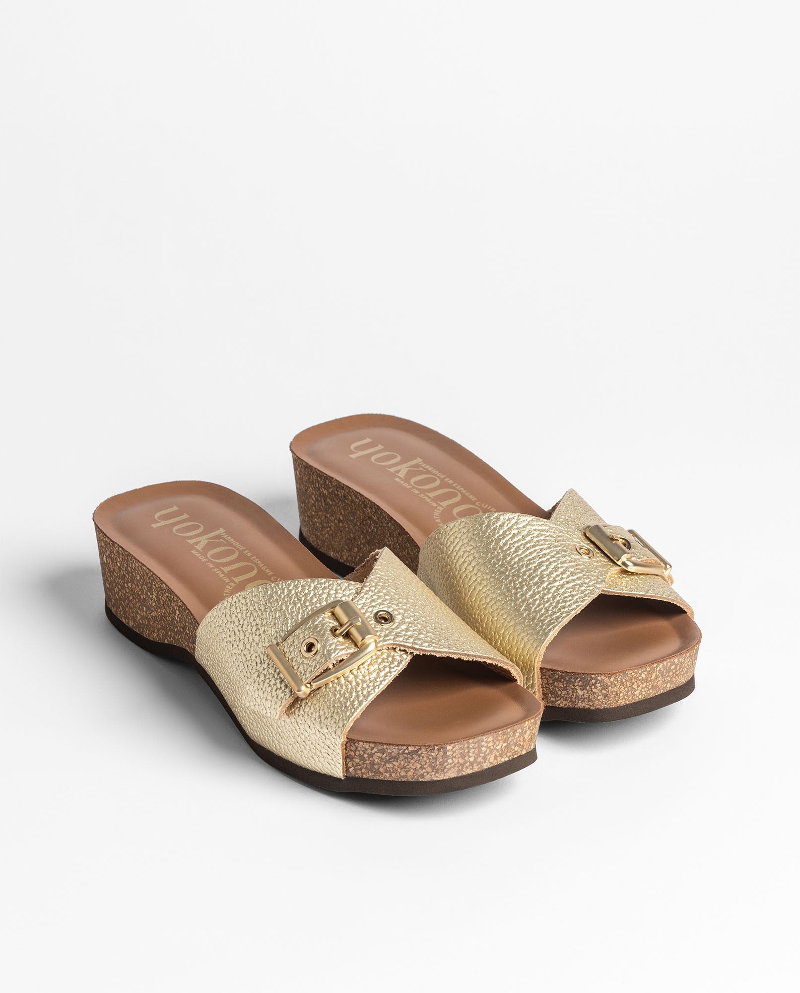 Yokono Bogo 260 sandali zeppa donna dorati