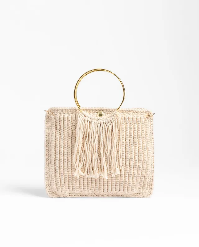 Yokono B-Velvet borsa beige uncinetto taglia unica
