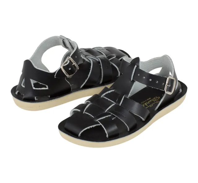 Salt-Water Shark sandali bambino nero in cuoio