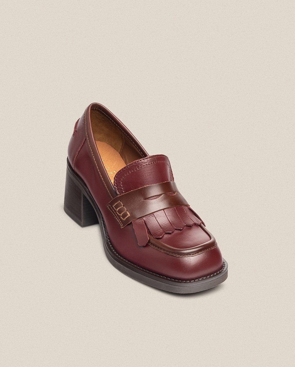 Yokono Landas-006 decollete donna bordeaux in pelle