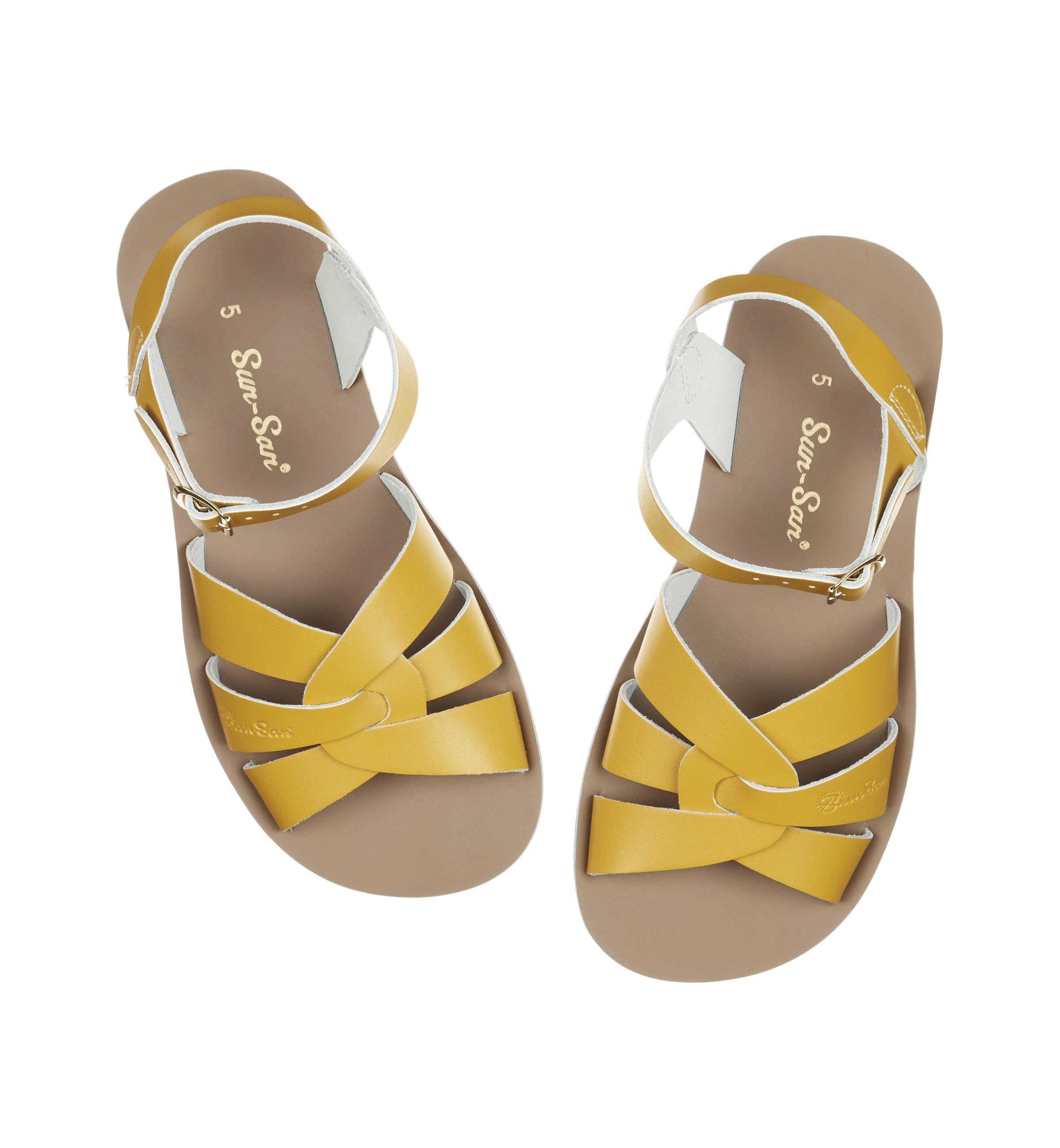 Salt-Water Swimmer Mustard sandali donna in cuoio