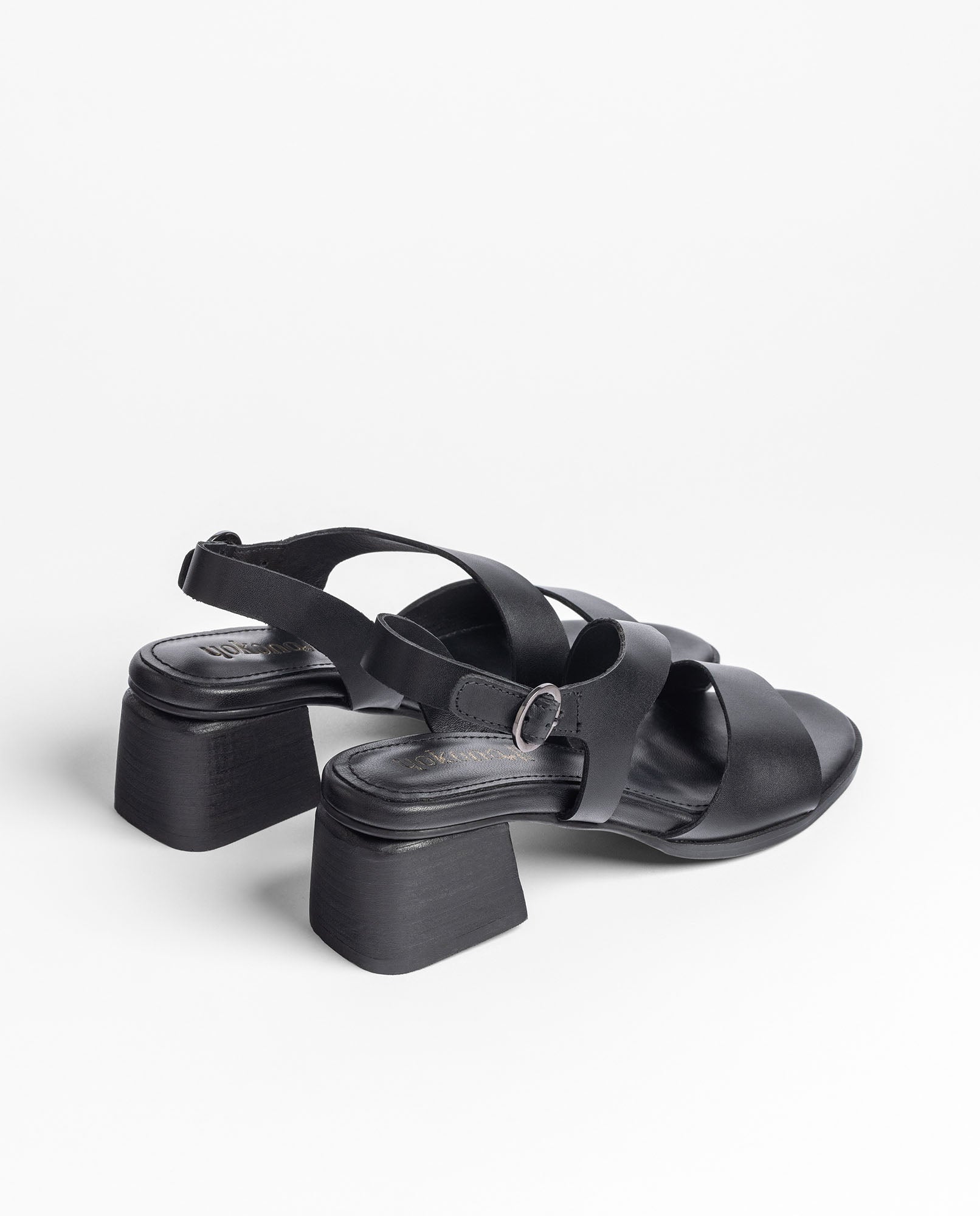 Yokono Goli 252 sandali con tacco donna neri in pelle