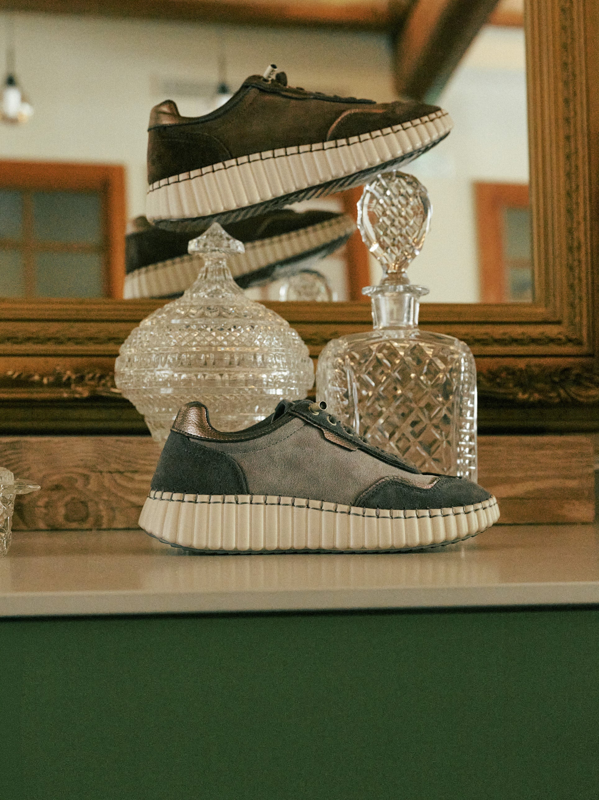 Yokono Vanna-262 sneakers donna grigio in pelle