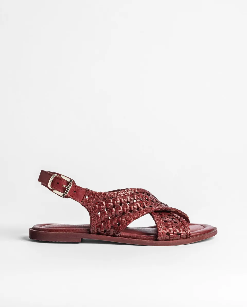 Yokono CRES-252 sandali bassi bordeaux in pelle