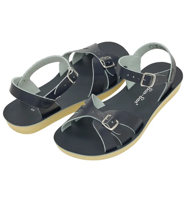 Salt-Water Boardwalk sandali donna blu navy in cuoio