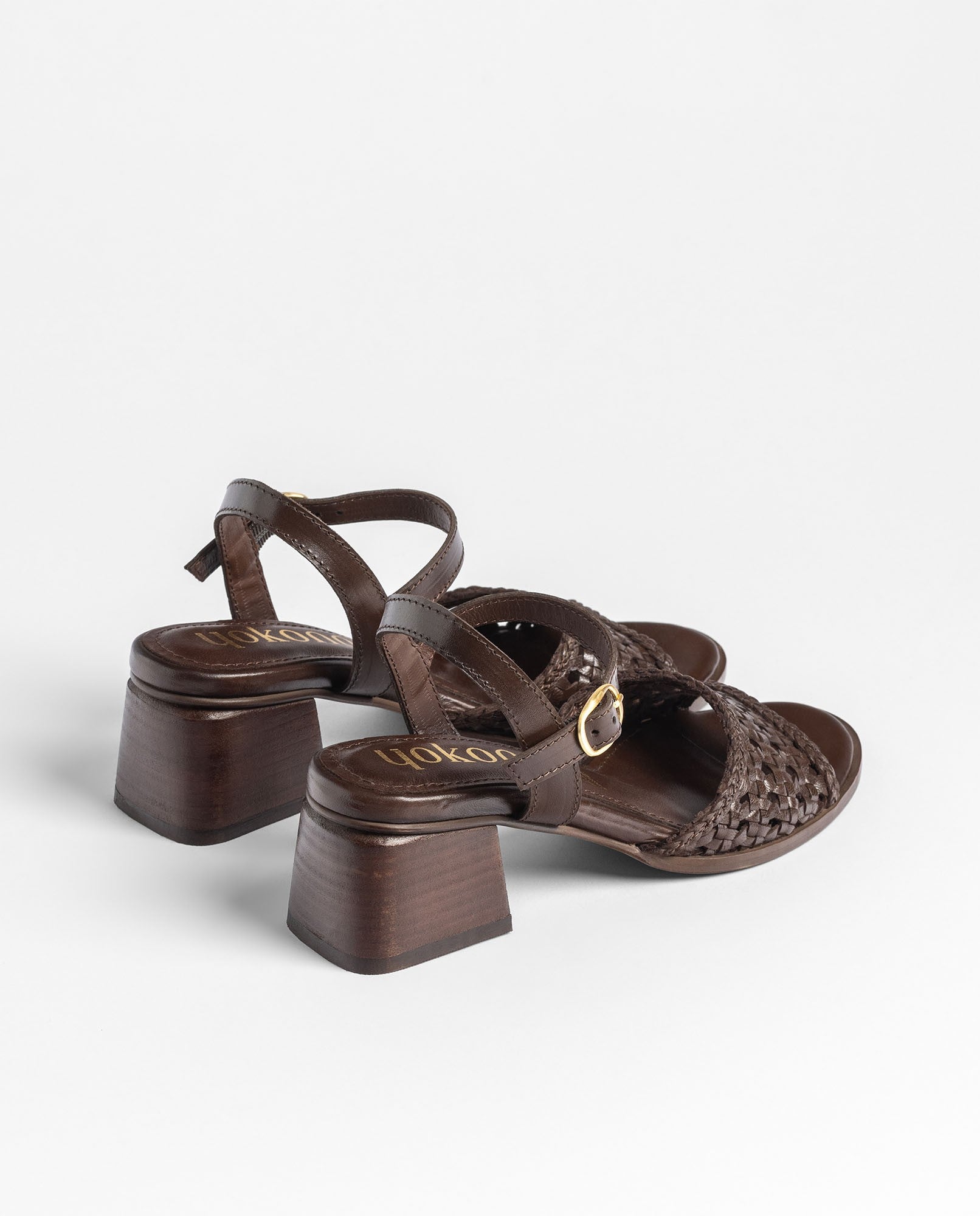 Yokono Goli 253 sandali con tacco donna marrone cuoio