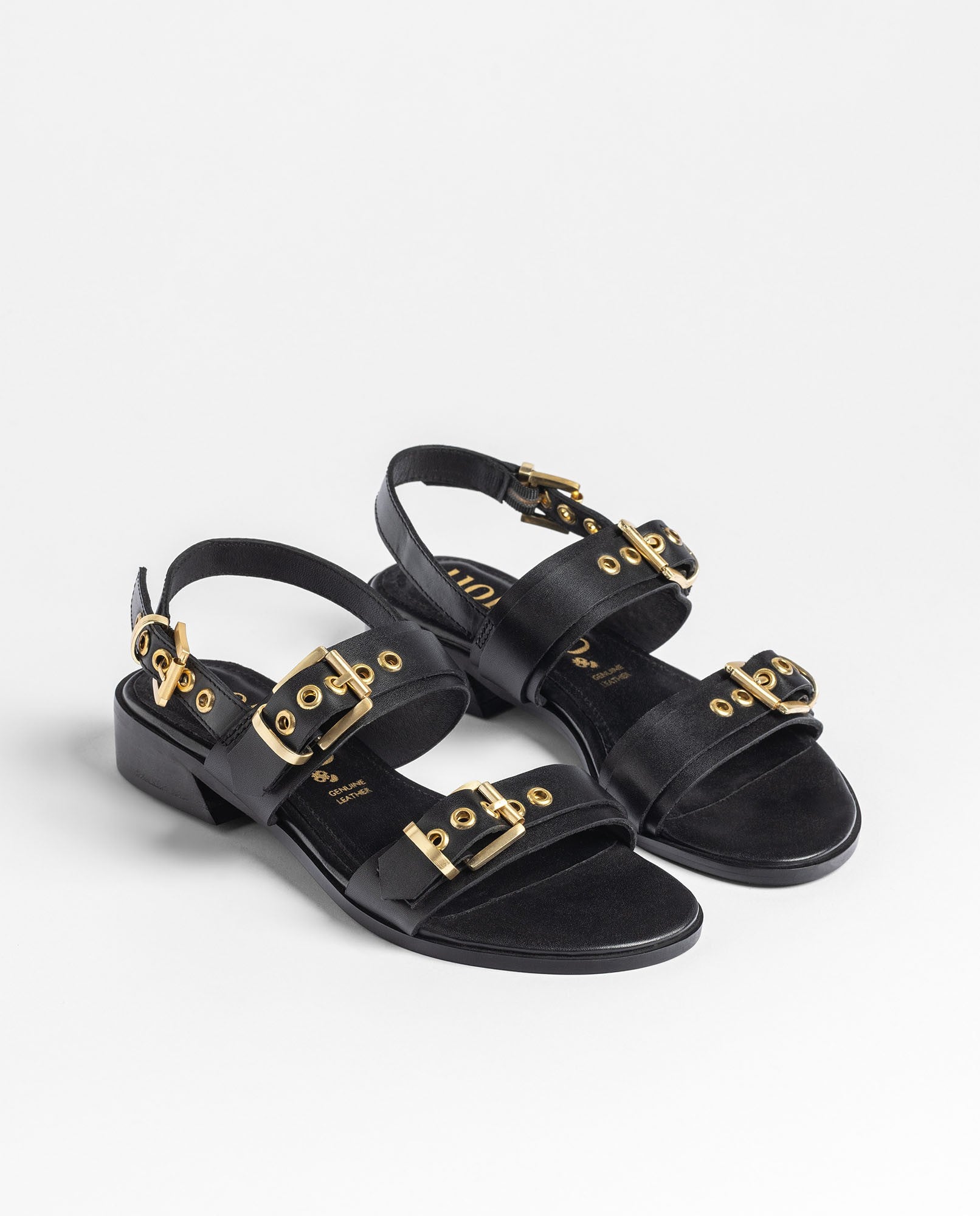 Yokono Rab 254 sandali tacco donna neri in pelle
