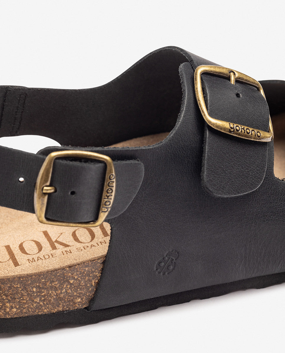 Yokono MACAM-151 sandali uomo nero pelle