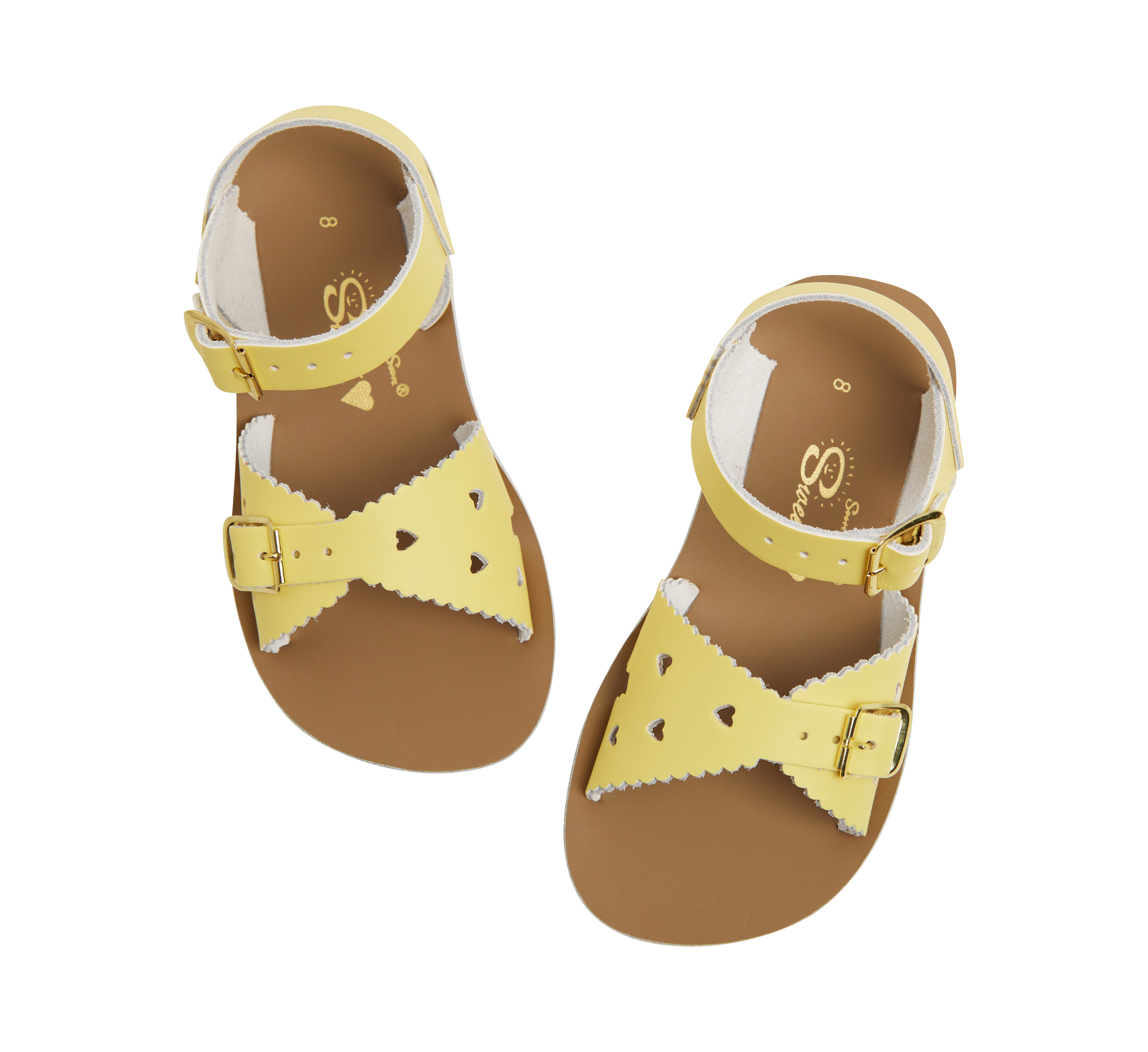 Salt-Water Sweetheart Butter Yellow sandali bimba cuoio