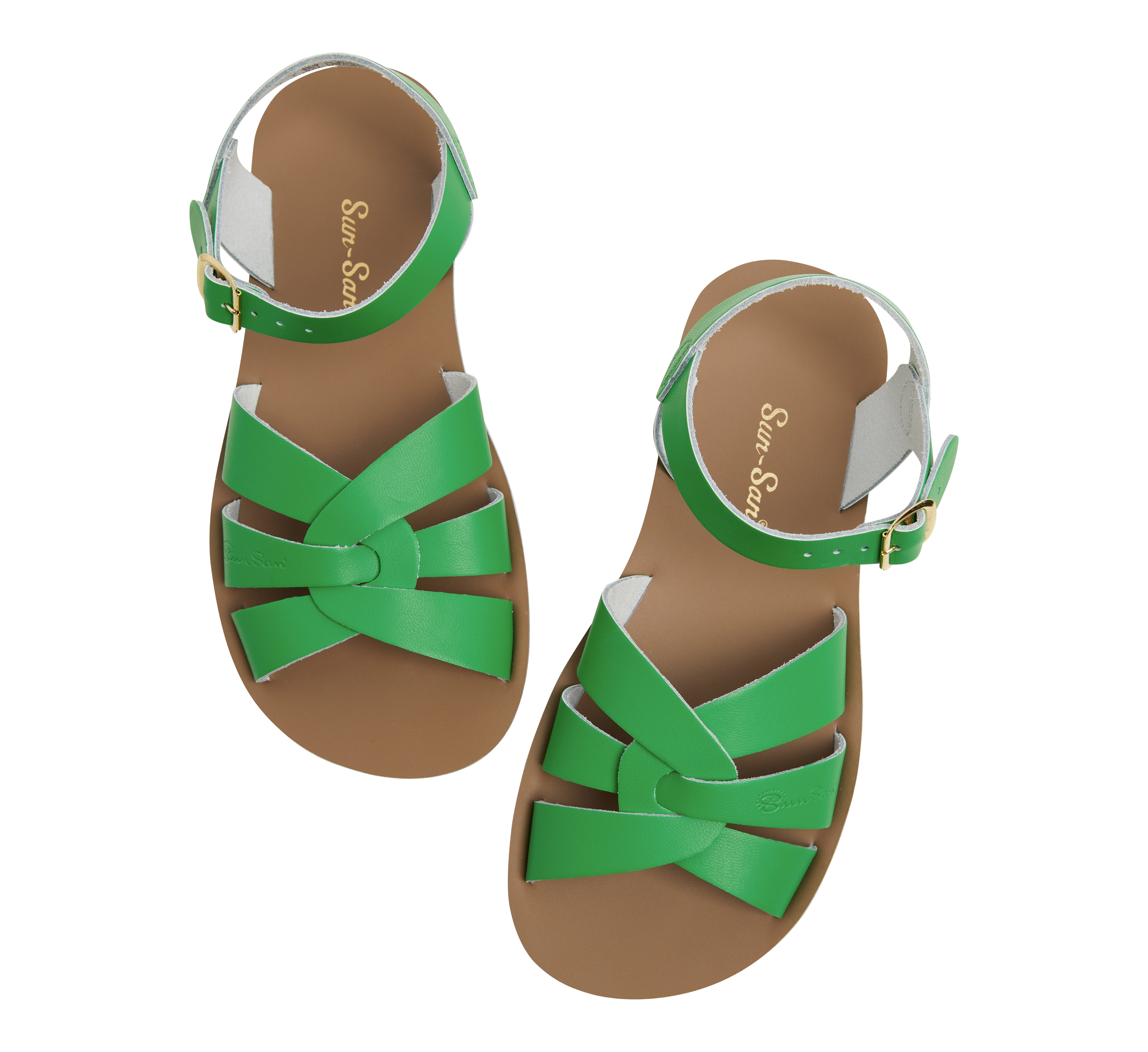 Salt-Water Swimmer sandali verde kelly donna in cuoio