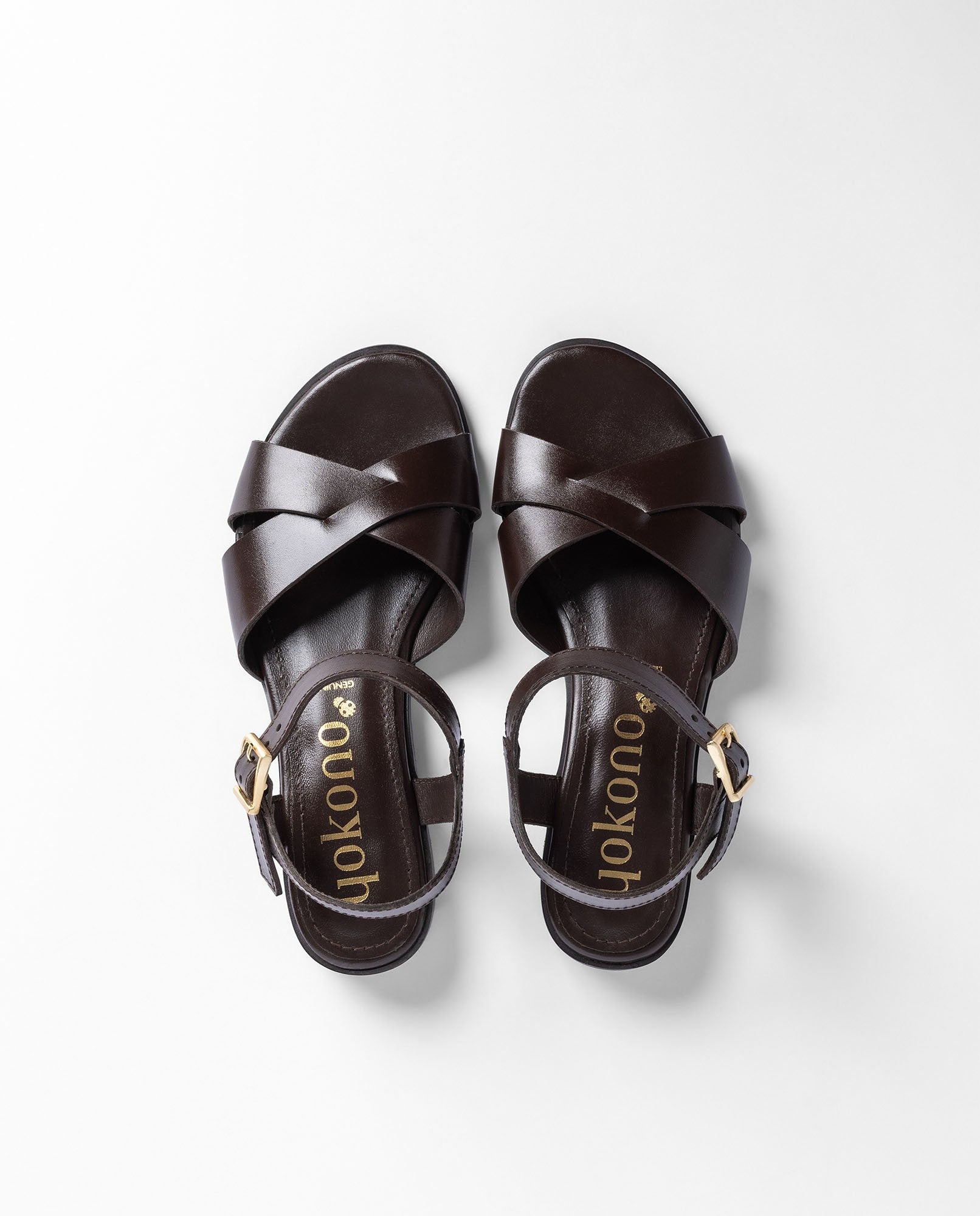 Yokono Rab-251 sandali con tacco donna marrone pelle