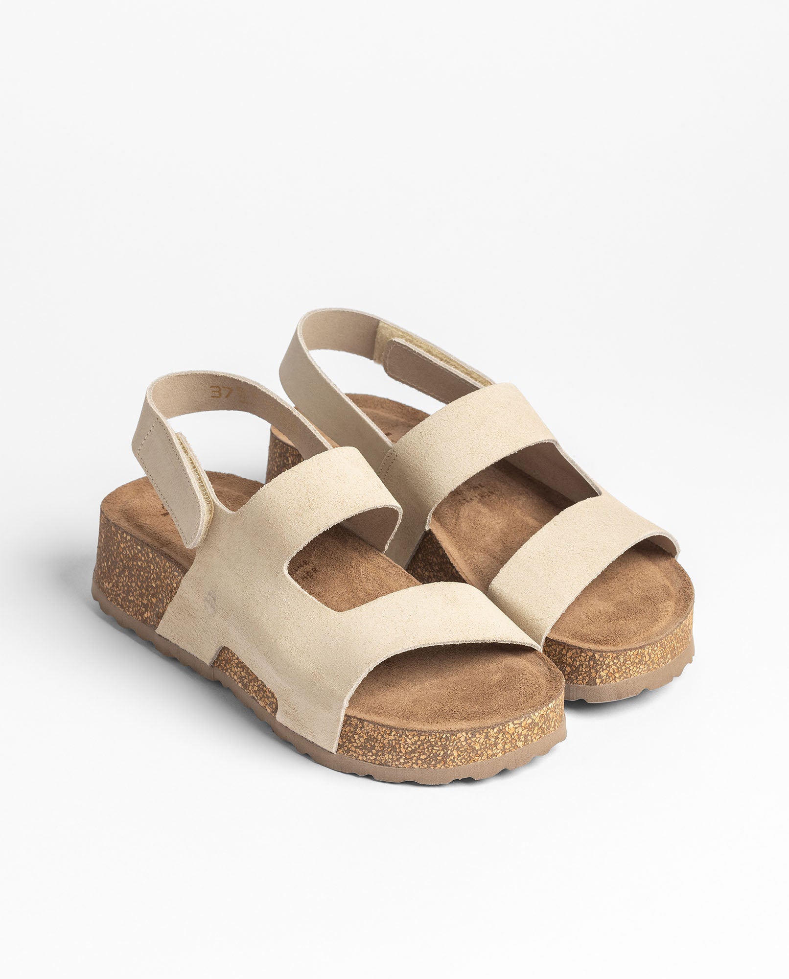 Yokono Wiwi-261 sandali plateau beige in cuoio