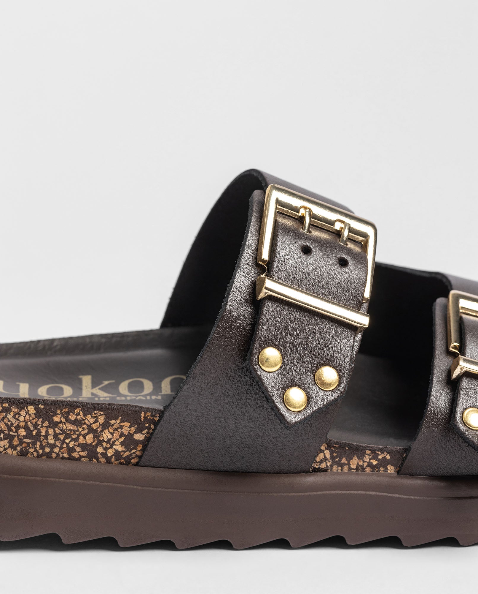Yokono Tunez 262 sandali plateau marrone in cuoio