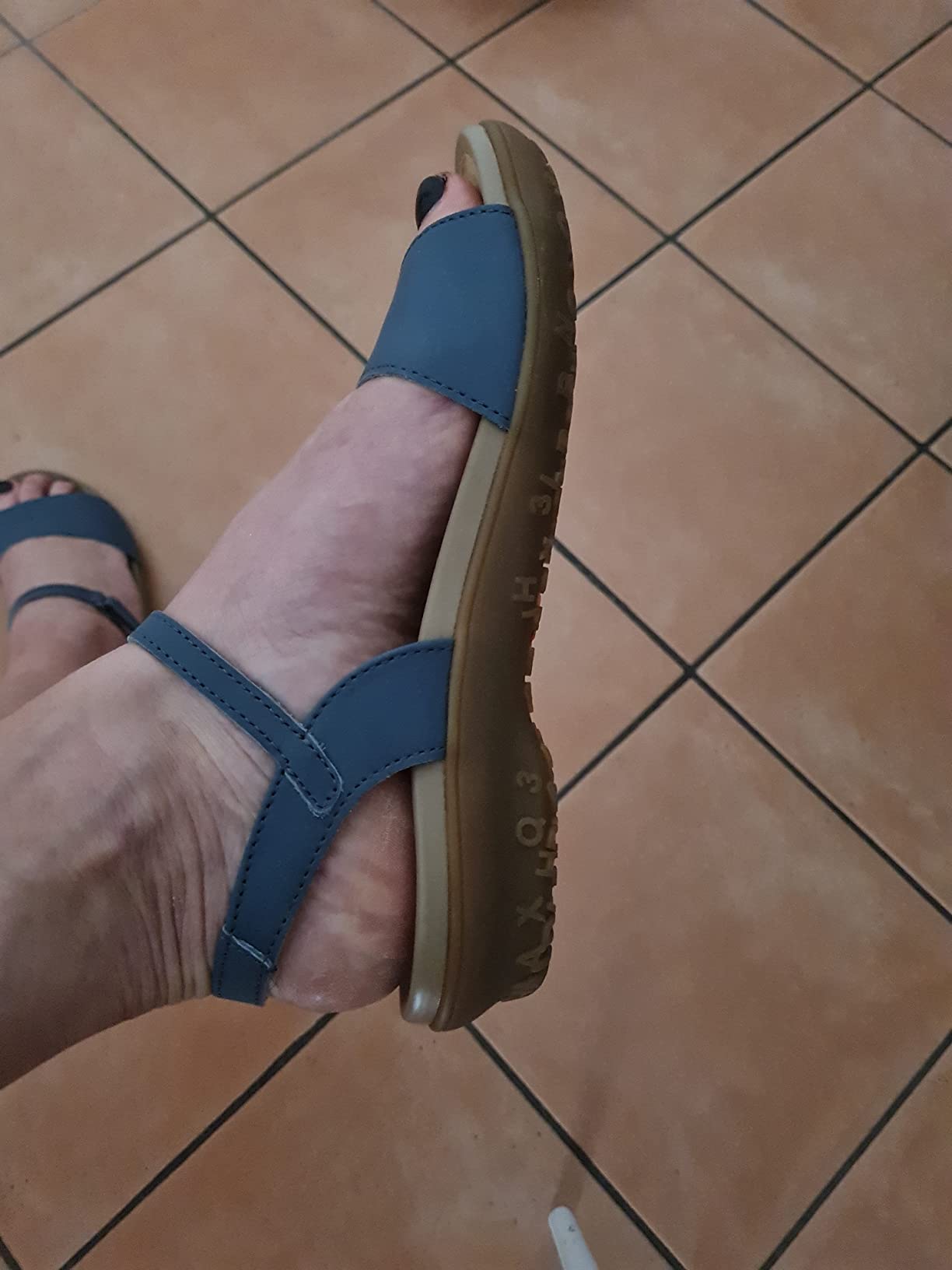 ART Antibes 1506 sandali donna in cuoio blu jeans