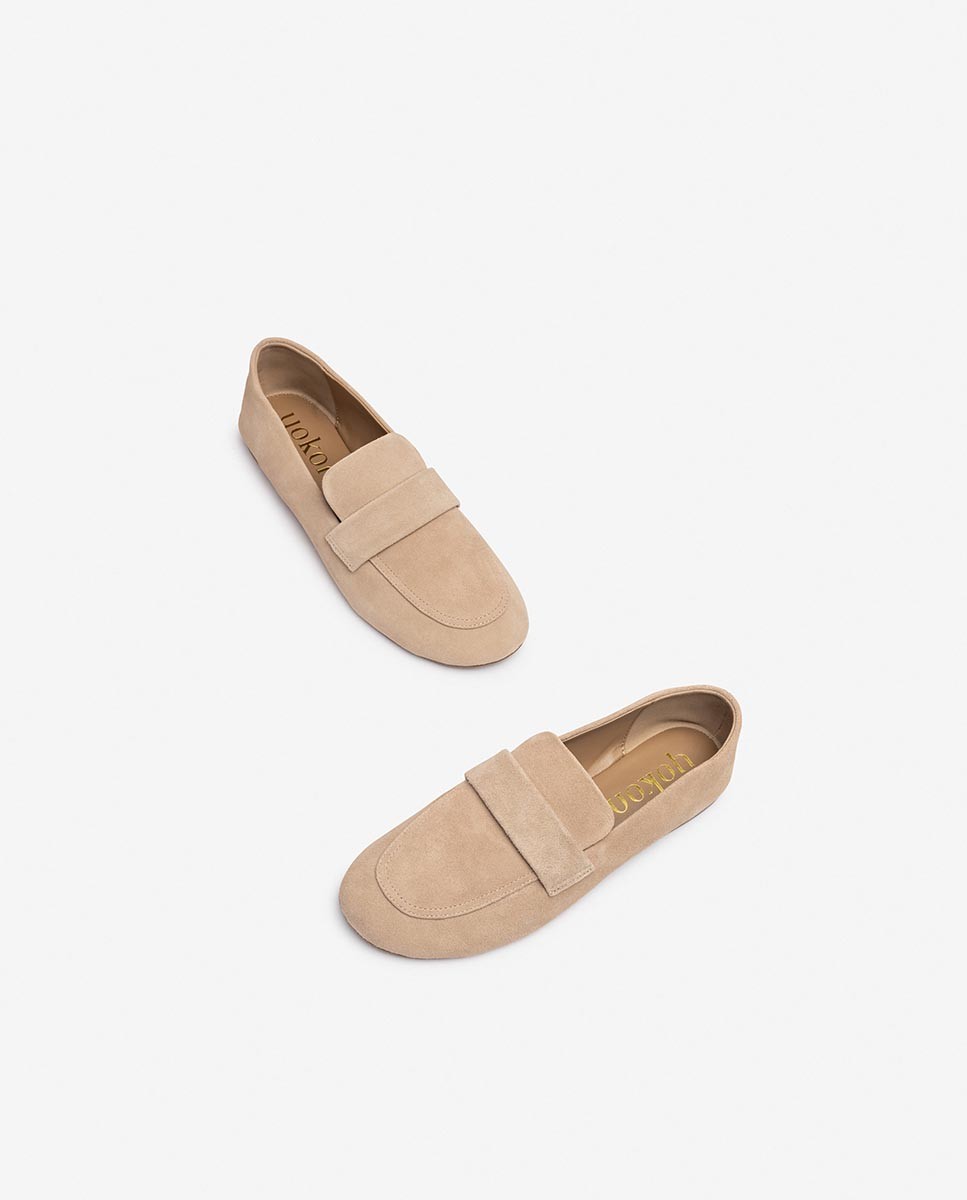 Yokono Tana-001 mocassini donna beige in camoscio