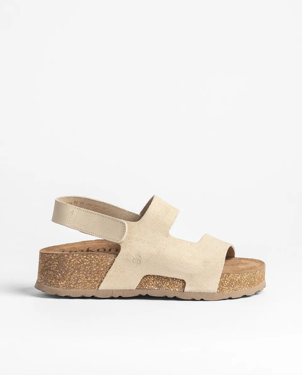 Yokono Wiwi-261 sandali plateau beige in cuoio